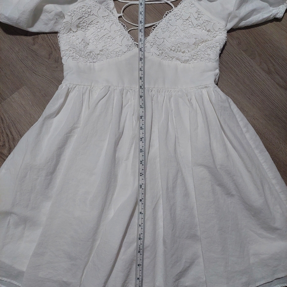 Princess Polly‎ Krysten White Puff Sleeve Mini Dress Sz 12 - Picture 10 of 12